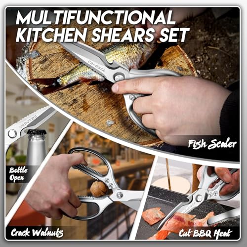 Kitchen Scissors Shears Set (Silver-black)