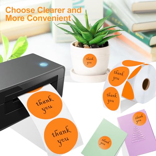 2 Inch Circle Thermal Sticker Labels (Orange)