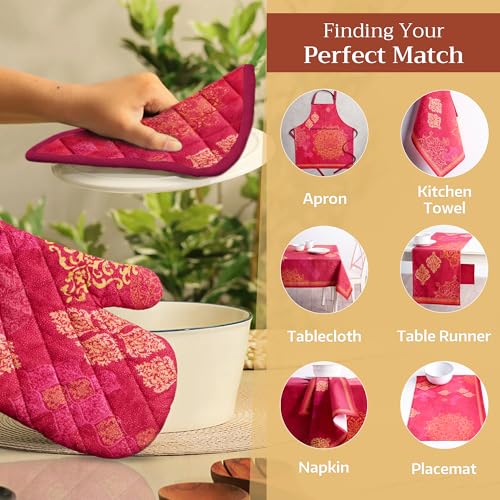 Maison d'Hermine Oven Gloves 100% Cotton Oven Mitt (045 - Versailles / 7.5" x 13" (Oven Mitt))