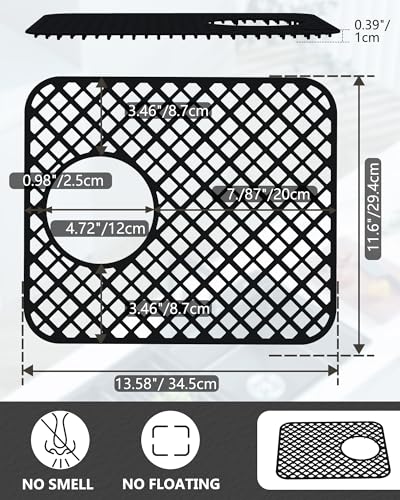 2 Pack Silicone Sink Mat Protector for Kitchen Sink (Black)