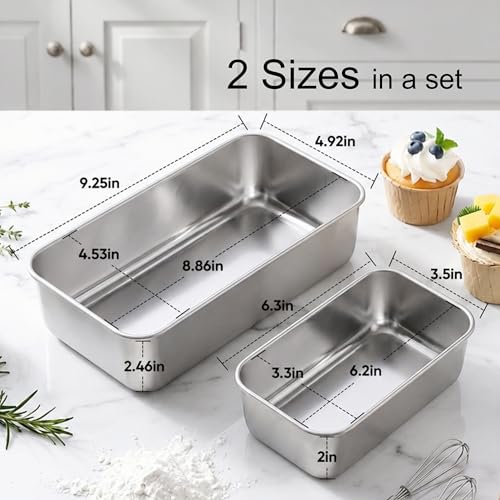 Bread Pan Set (Silver / Medium & Small)