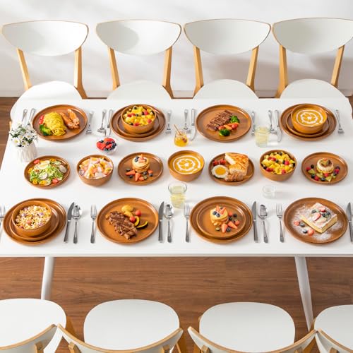 Plates and Bowls Sets (Caramel Yellow / 24 Pcs (Service for 8))