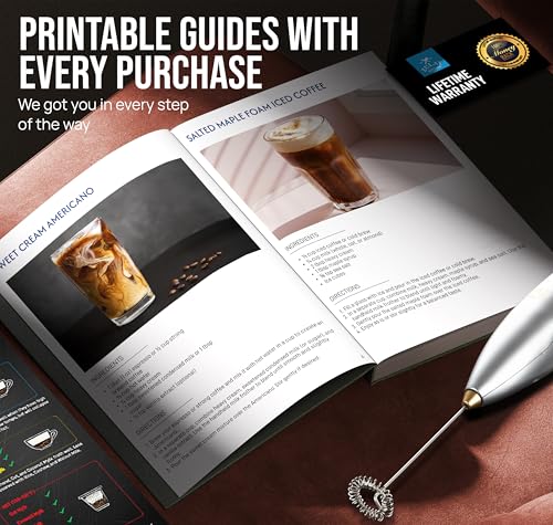 Powerful Milk Frother Wand With Duracell Batteries (Gift Box Silver & Gold / Z1 Motor + Batteries)