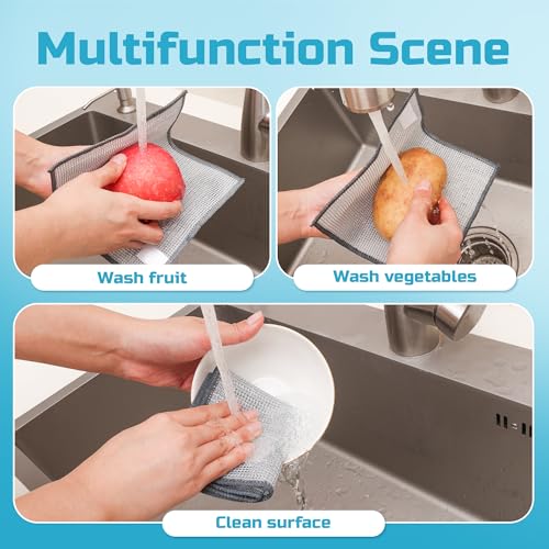 Non Scratch Wire Dishcloth (12pcs[three-laye] / 7.08x8.86-12Pack)