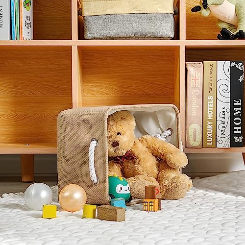 Storage Bins for Shelves (Beige / 3PCS/Medium -13.8Lx9.8Wx6.7H)