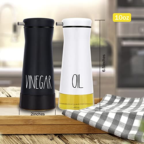 Black and White Oil And Vinegar Dispenser Set (White+Black)