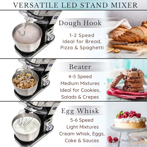 Stand Mixer With Lcd Display (Stainless Steel LCD)