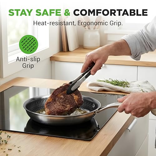 10” Non Stick Stainless Steel Frying Pan with Lid (10" Frying pan with Lid / Stainless Steel)