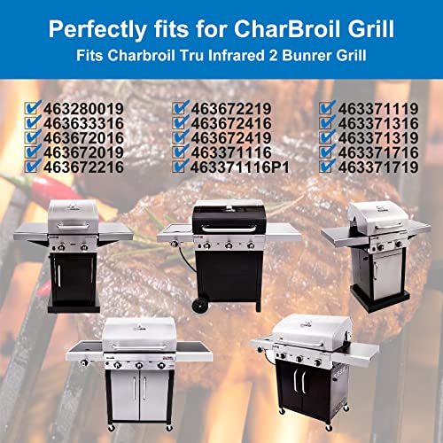 G460-0500-W1 Grill Grates for Char-Broil TRU-Infrared 2-Burner 463633316 (17" x 17")