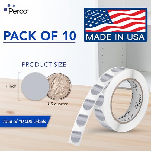 Metallic Silver Perforated Round Circle Dot Sticker 1 (Metallic Silver / 1 Inch)