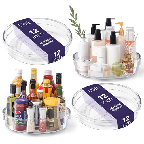 4 Pack 12in Lazy Susan Organizer (Clear 12in / 4 Pack)