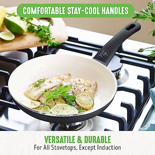 Soft Grip Healthy Ceramic Nonstick 23 Piece Kitchen Cookware Pots and Frying Sauce Saute Pans Set with Kitchen Utensils (23 Piece Cookware Set / Black)