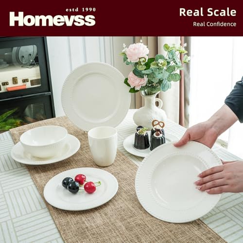 HomeVss New Bone China Dinnerware Set (Pearl / Service for 4 - 20pc Set)