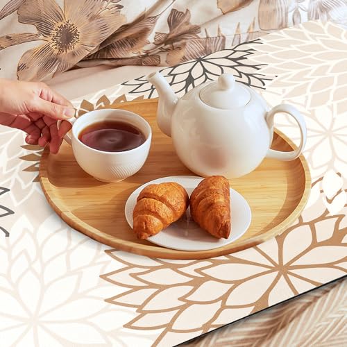 2Pcs Dish Drying Mat & Sink Splash Guard (Brown / 16" X 24" + 24" X 5.5")