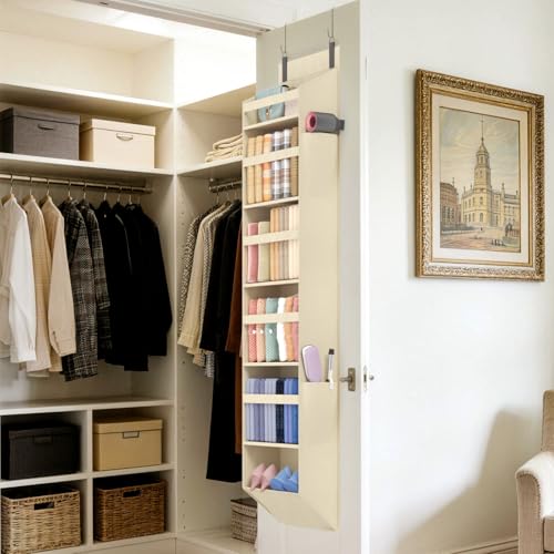 1 Pack Over the Door Organizer (Beige / 6 section)