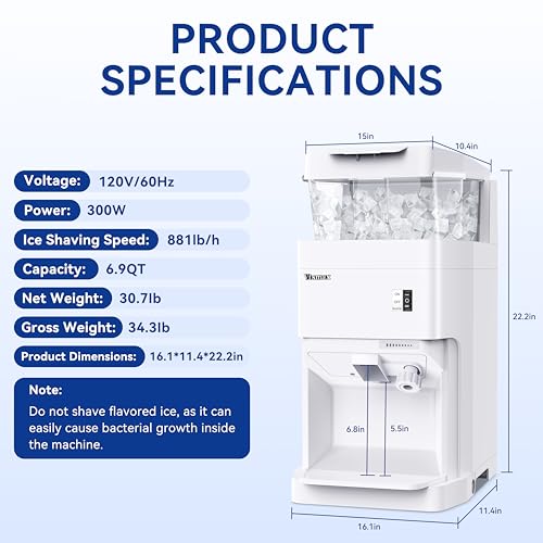 Ice Shaver Machine 300W (6.9Qt)