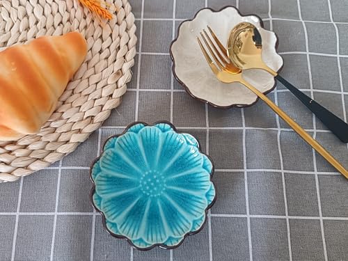 Ceramic Spoon Rest for Stove Top (Cracks Deco, Lake Blue)