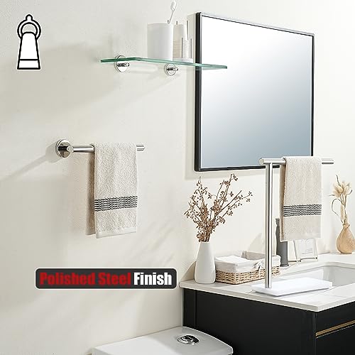 Hand Towel Holder Towel Ring Chrome (9 Inch / Polished Steel)
