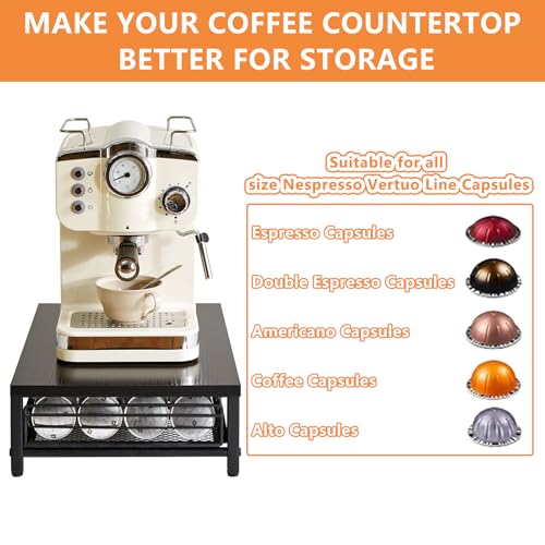 Coffee Pod Drawer Holder for Nespresso Vertuo Pods (40 Pods Nespresso / Black)