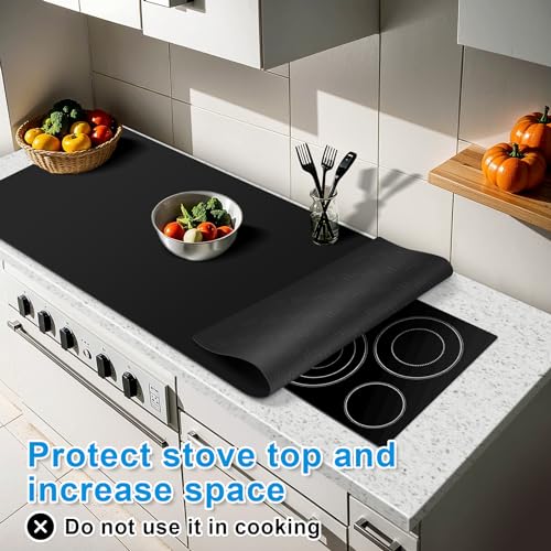 Silicone Mats for Kitchen Counter 47"x23.6"x0.08” (Black / 47"L x 23.6"W)