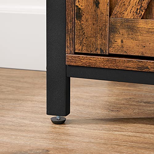 Buffet Cabinet (Without Power Outlet and Light / 11.8"D x 27.6"W x 31.5"H / Rustic Brown + Ink Black)