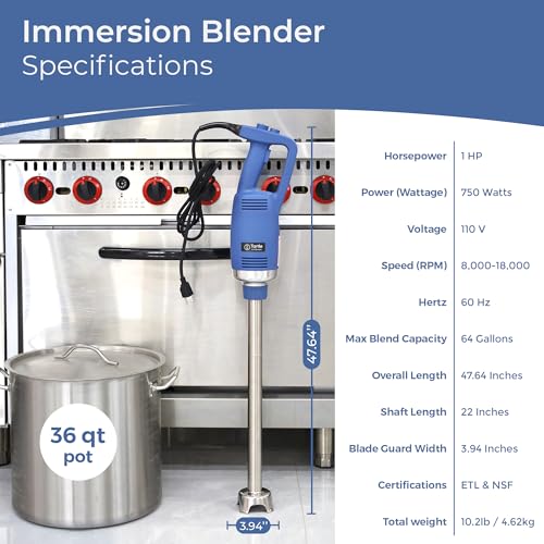 TK Commercial Immersion Blender 750W Heavy Duty for Restaurants