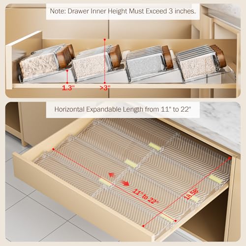 Spice Drawer Organizer (Clear / 8 Packs - 1 Tier)