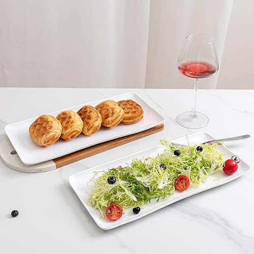 White Melamine Rectangular Serving Platter (4 Count)