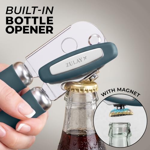 Stainless Steel Swing Open Manual Can Opener Comfortable Grip (Green / Swing Open)