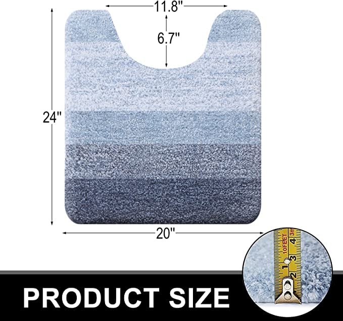 Luxury Toilet Rugs U (24" X 20" Contour Rug / Blue)