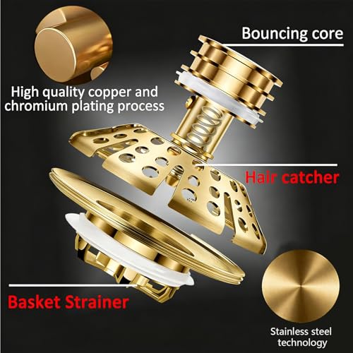 Bathtub Drain Stopper (Brushed Gold)