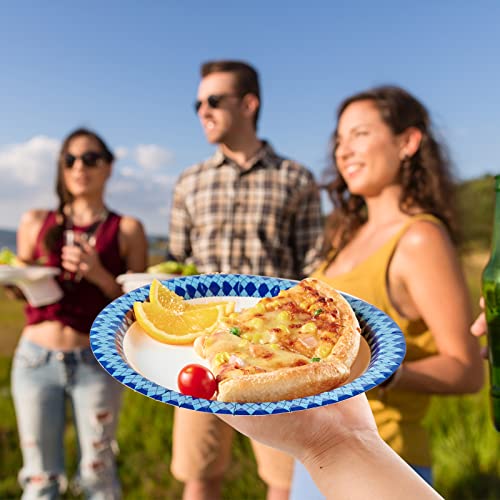 8.37 inch Disposable Paper Plates (Navy-300pack)