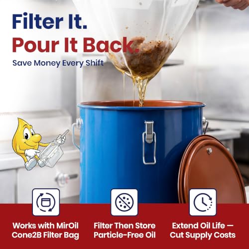 6 Gallon Blue Oil Grease Bucket & Filter Pot (#30L - 6 Gallon)