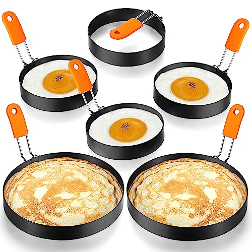 6 Pcs Egg Rings for Griddle Nonstick Pancake Molds