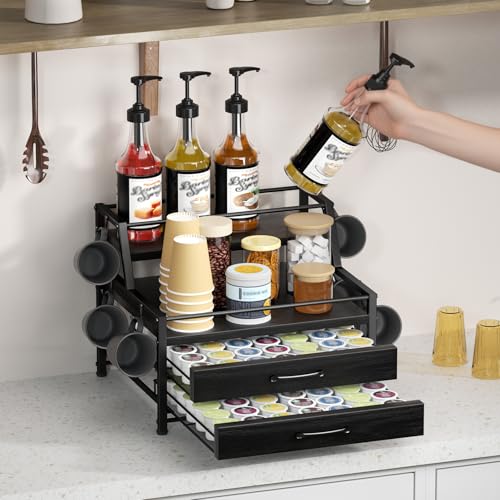 Coffee Syrup Rack Organizer (Black)