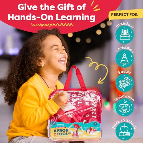 Adjustable Kids Chef Hat & Apron for Boys & Girls