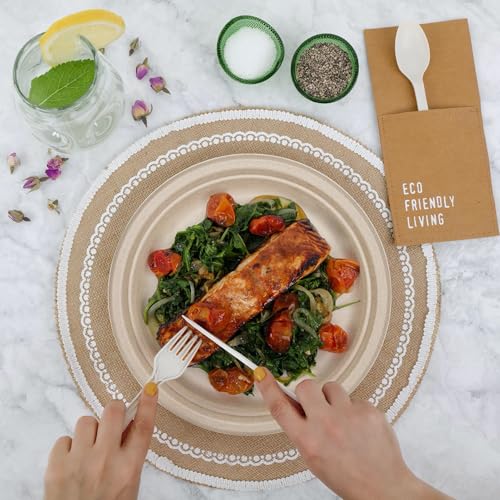 150PCS 100% Compostable Brown Paper Plate (Original / 10in(150count))