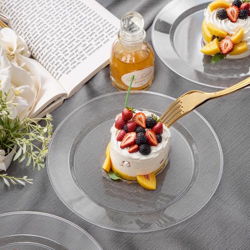 60PCS Clear Plastic Plates (60 Count)