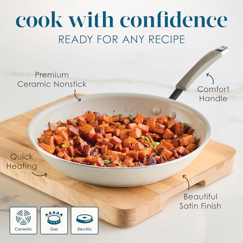Cucina Ceramic Nonstick Frying Pan (Skillet (12.5") / Almond)