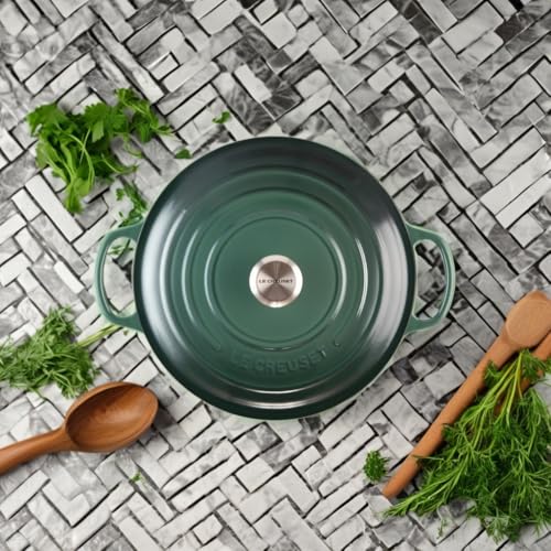 Enameled Cast Iron Round Dutch Oven (Artichaut / 9 Qt)