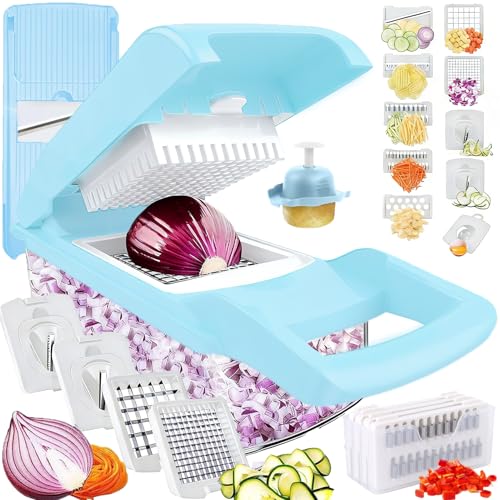 Vegetable Chopper Mandoline Slicer Home Kitchen Appliance Essential Gadget (Blue)