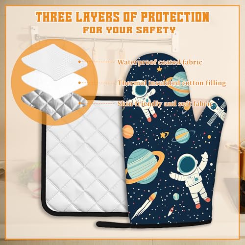 Astronaut Oven Mitts and Pot Holders (4 Count)