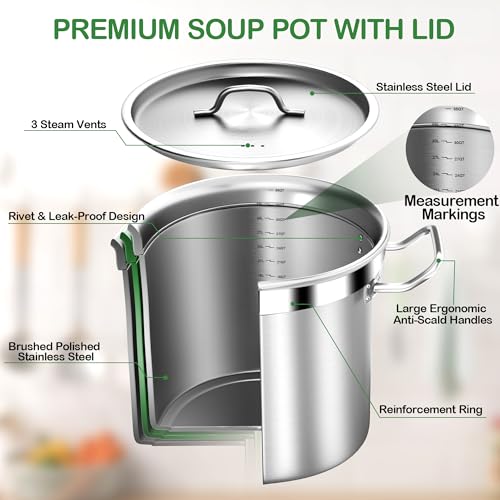 35 Quart Commercial Grade Large Stock Pot