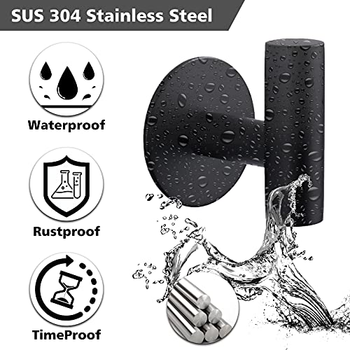 Adhesive Hooks Heavy Duty Wall Hooks Stainless Steel Waterproof Shower Hook (2 Count)