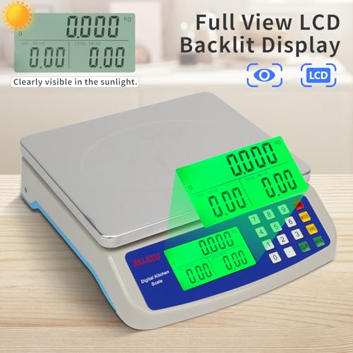Large Digital Kitchen Scale 22LB Commercial Scale for Food Baking Bread Cooking Meat (milky)