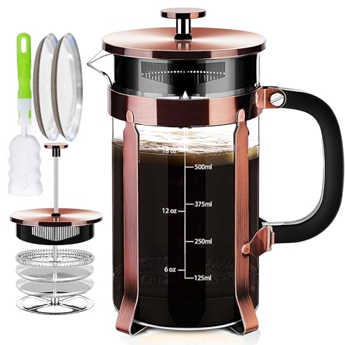 French Press Coffee Maker 304 Stainless Steel Coffee Press (Copper / 21 oz)