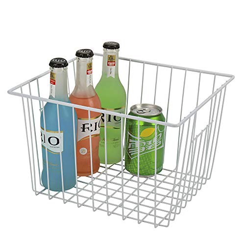 Freezer Baskets Storage Organizer (11in x 9.8in x 5.5in(4Pack) / White, 4Pack)