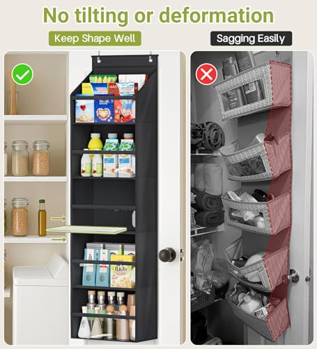 2 Pack Over the Door Organizer (2 Packs / Pure Black)