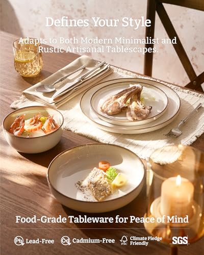 Milkyway 24 Piece Stoneware Dinnerware Set (Light khaki / Service for 8 (Standard Dinner Set))