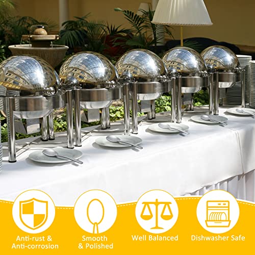 12 Pcs Stainless Steel Serving Spoons Set for Buffet 8.3 Inches Large Serving Utensils Dishwasher Safe Metal Polished Buffet Spoons for Food Cooking Catering Kitchen Banquet Restaurant Gifts